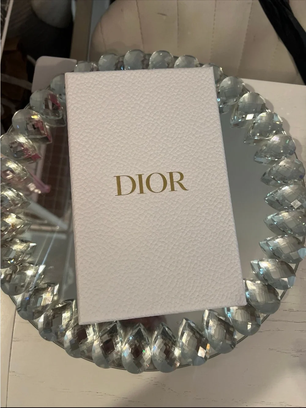 Dior White Case with Zipper and Charms- 3 Mini Lipsticks